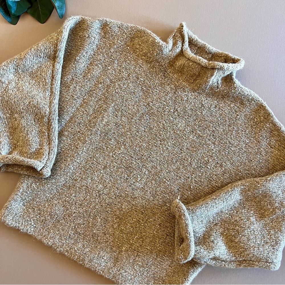 William Rast Marled Dolman Sleeve Mock Neck Wool Blend Cozy Sweater XS - Picture 3 of 14